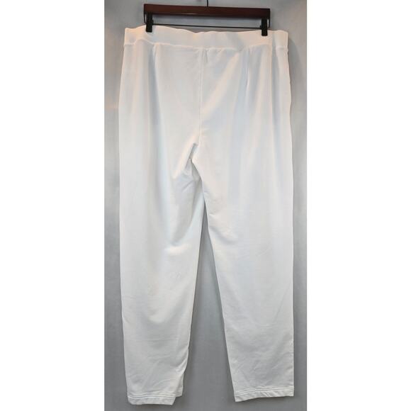 J. Jill Pure Jill Pull On White Slim Leg Cropped Stretch Pants Terry Womens 2X - Picture 2 of 8